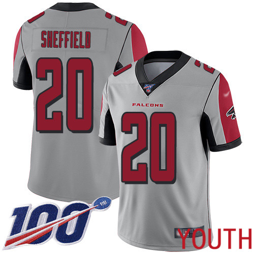 Atlanta Falcons Limited Silver Youth Kendall Sheffield Jersey NFL Football #20 100th Season Inverted Legend->atlanta falcons->NFL Jersey